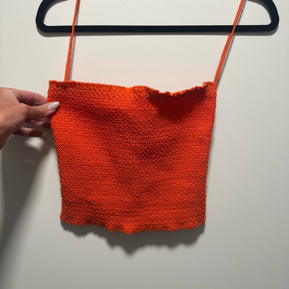 Alice and Olivia Orange tube top